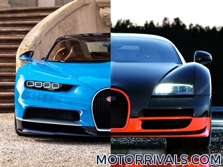 2017 Bugatti Chiron vs 2016 Bugatti Veyron Super Sport